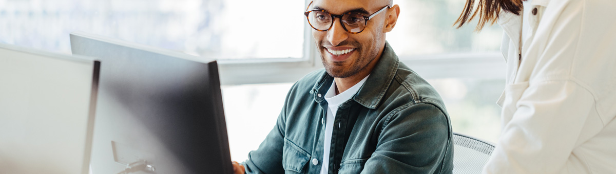 Woman at laptop in the office